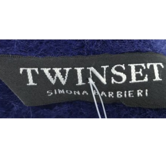 Twinset blue nylon & rayon fuzzy sweater size XS - Picture 4 of 5